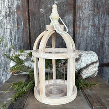 Rustic Wood Whitewash Lantern