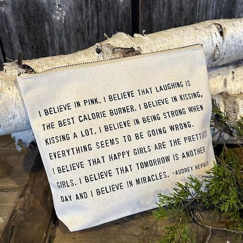 I Believe In Pink Canvas Zip Bag