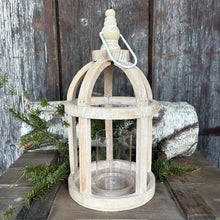 Rustic Wood Whitewash Lantern