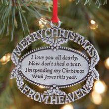 Merry Christmas from Heaven Ornament-Pewter